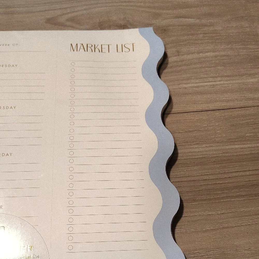 Blue and White Meal Planner Pad